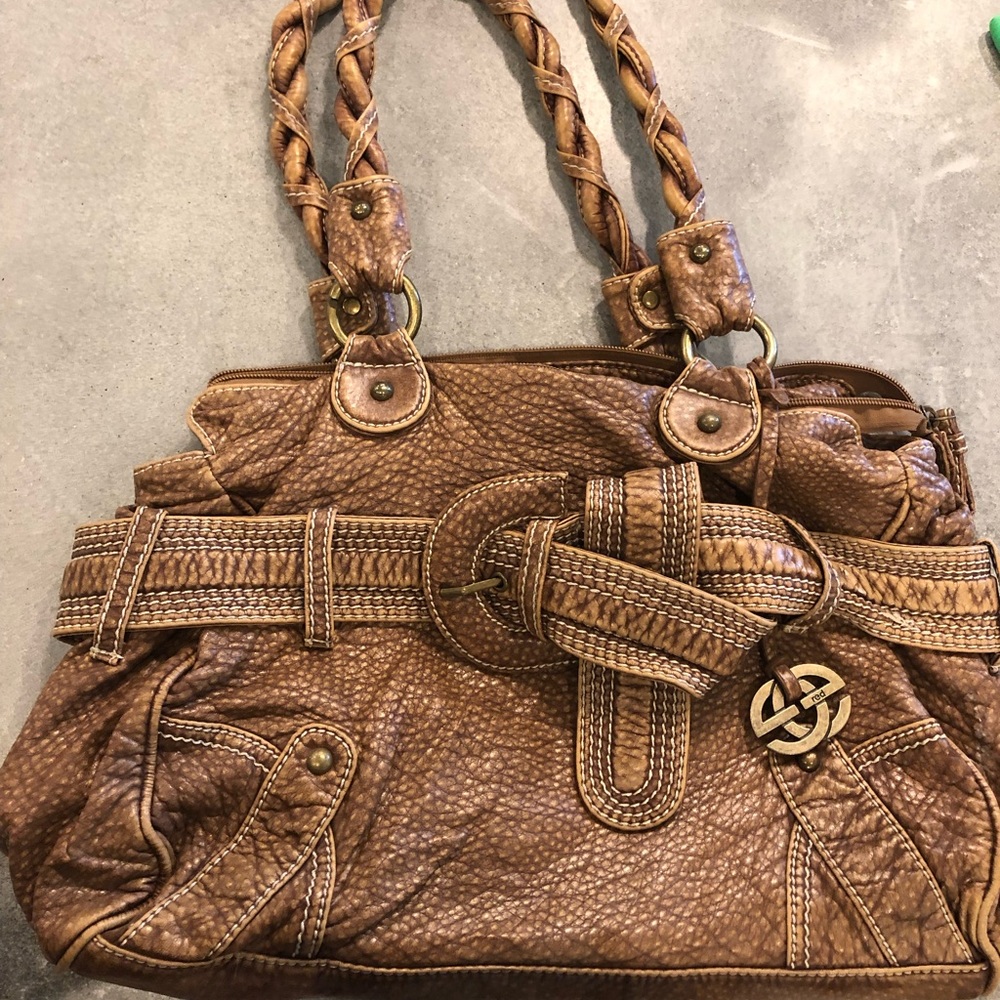 Cute brown front knot shoulder purse